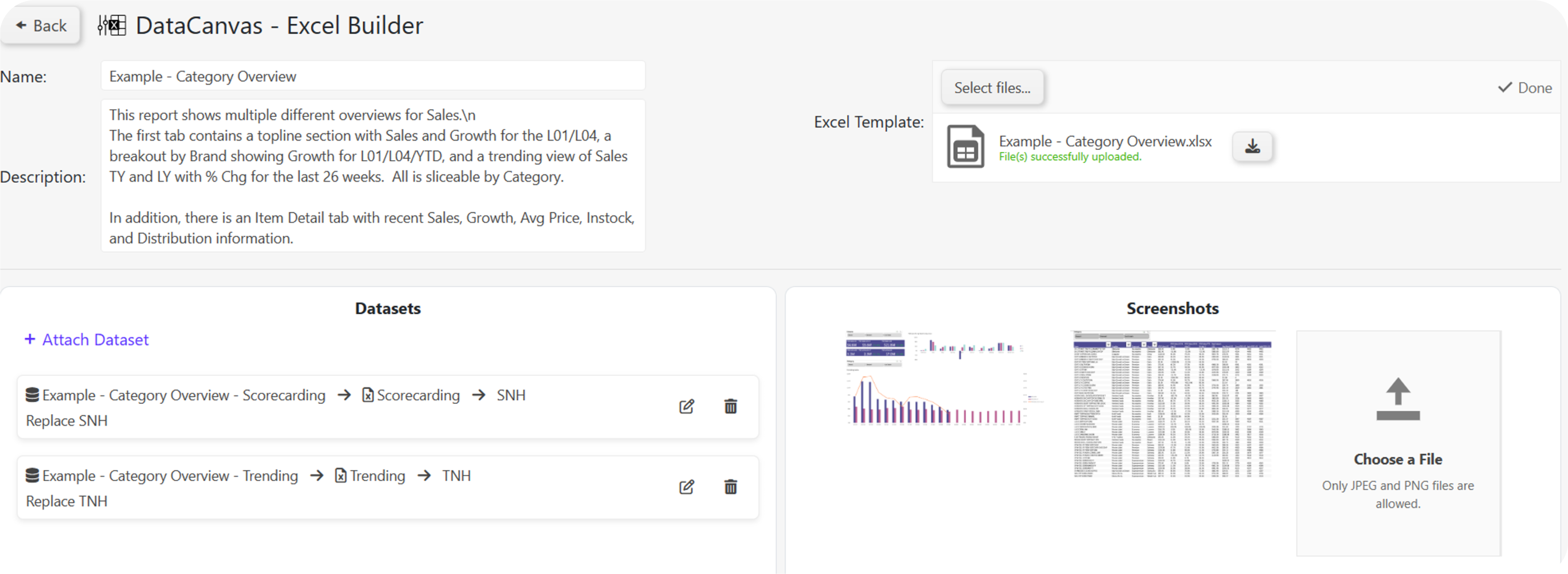 DataCanvas Excel Builder for Retail Analytics